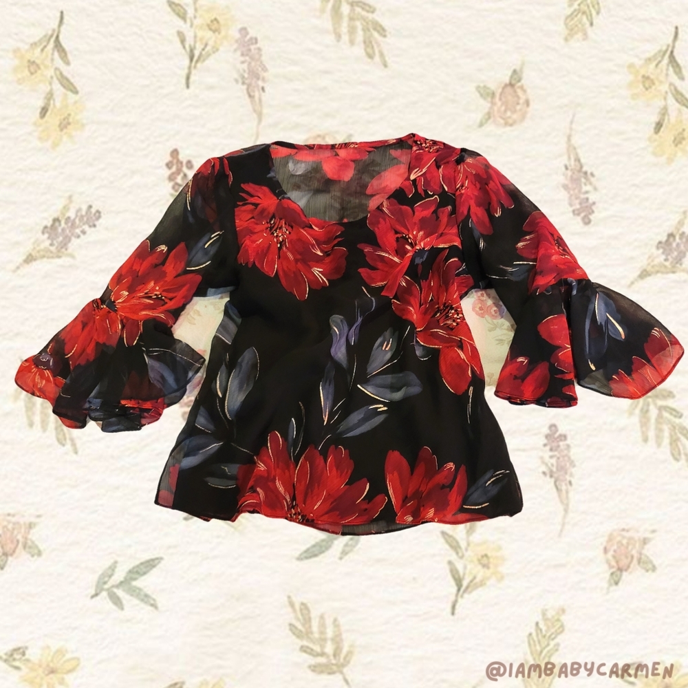 Hand-made 💕 Romantic Sheer Blouse